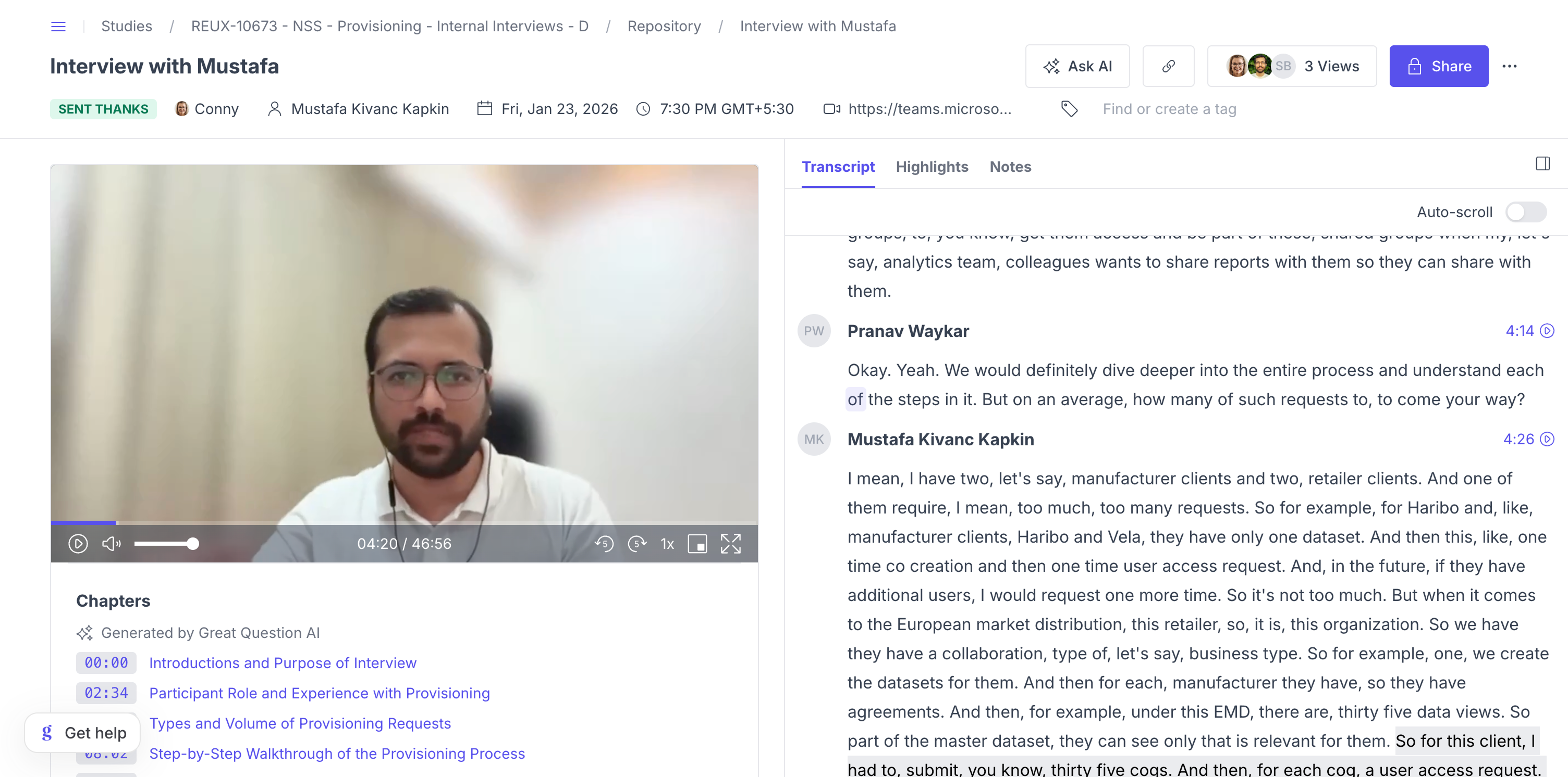 Interview Screenshot